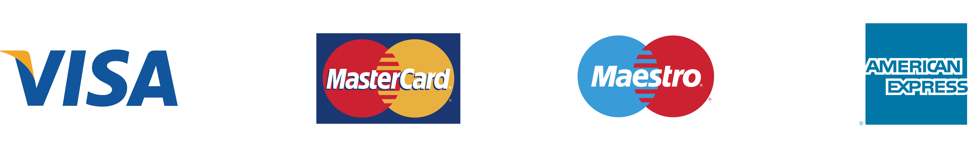 Métodos de pago aceptados: VISA, MasterCard, Maestro, American Express